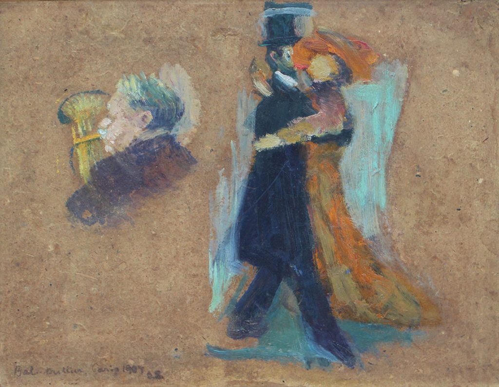 Gerhardi, Tanzendes Paar mit Musiker, 1904